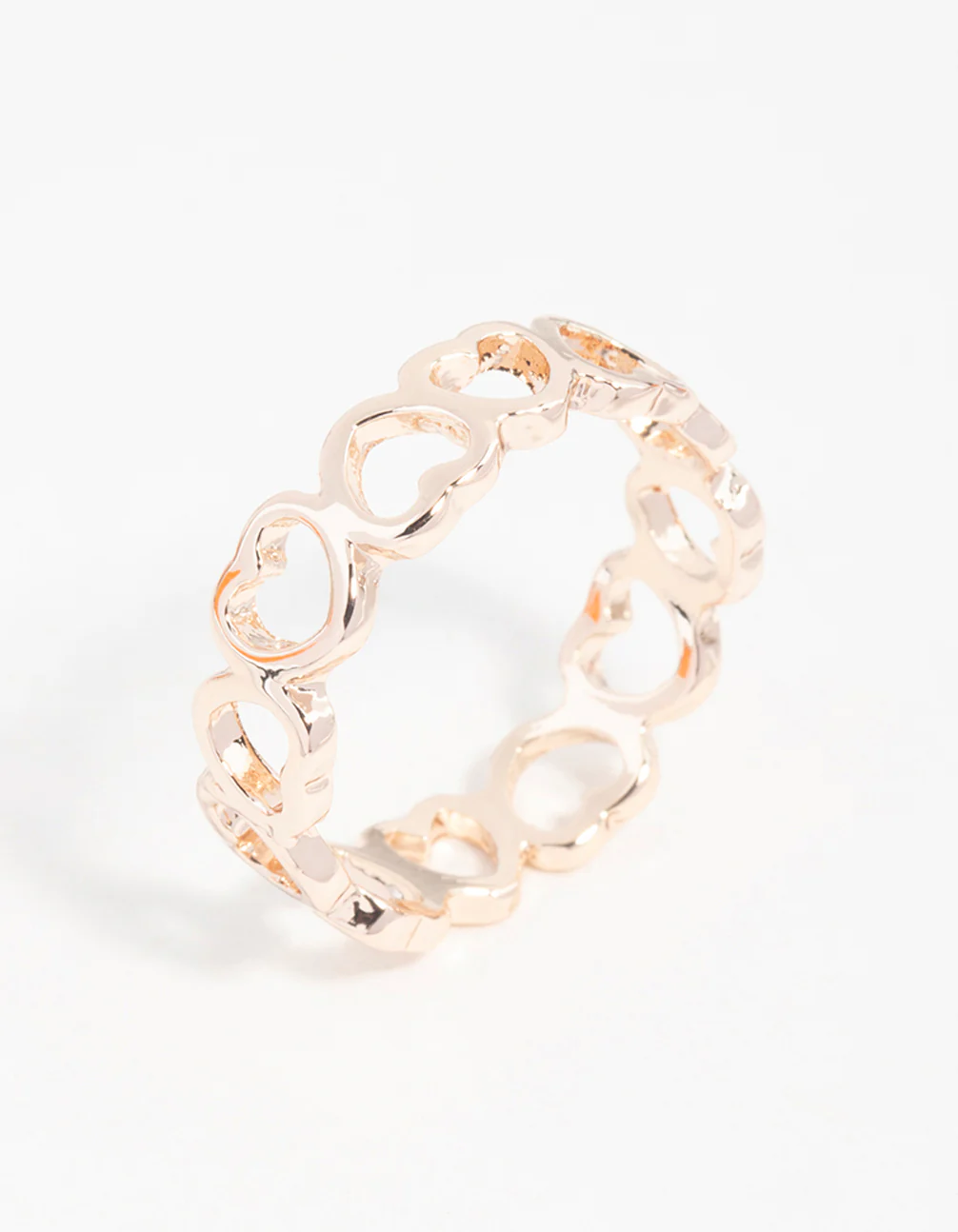 Rose Gold Heart Band Ring - Image 2