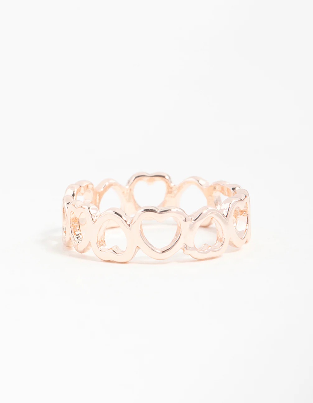 Rose Gold Heart Band Ring - Image 3