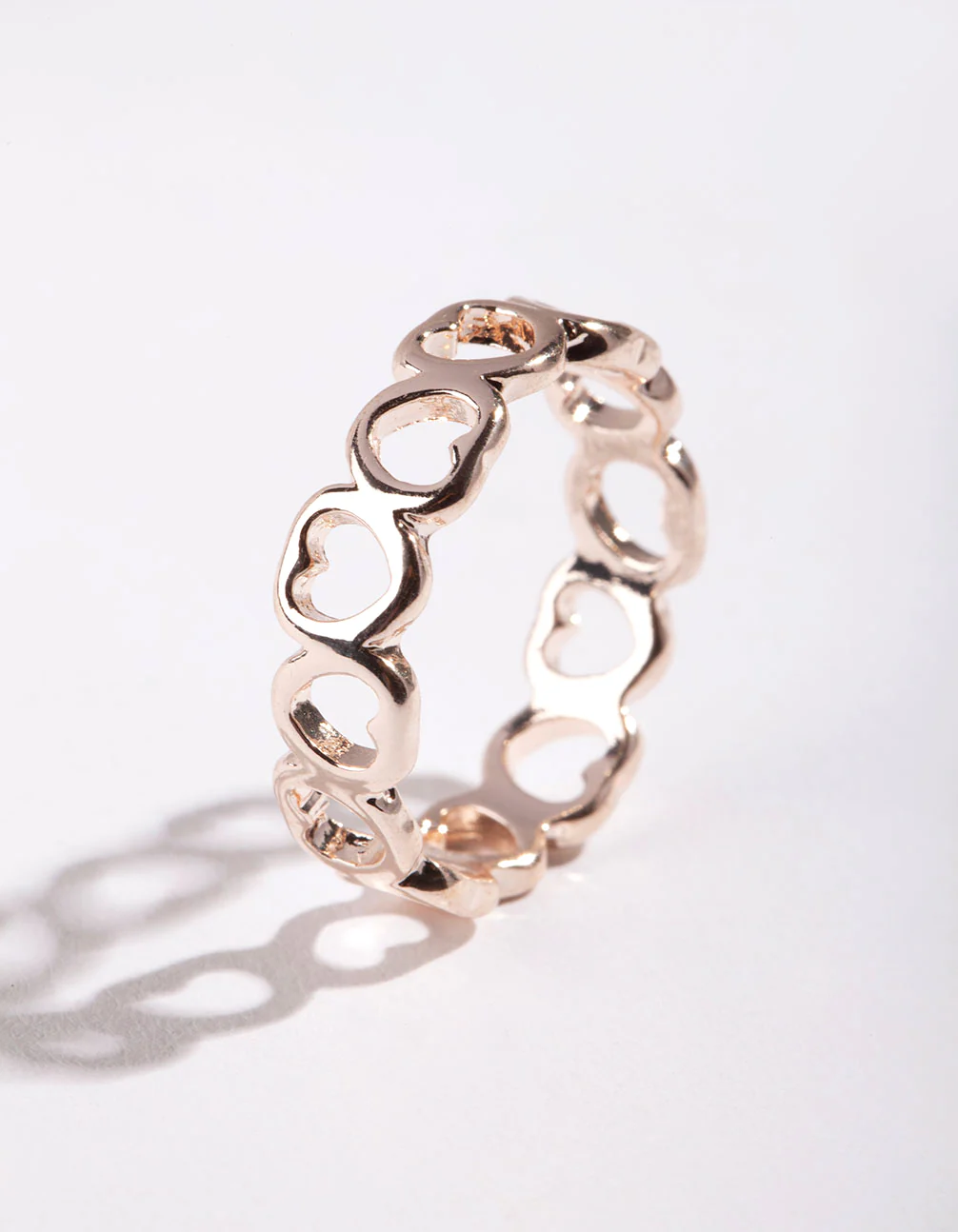Rose Gold Heart Band Ring - Image 4