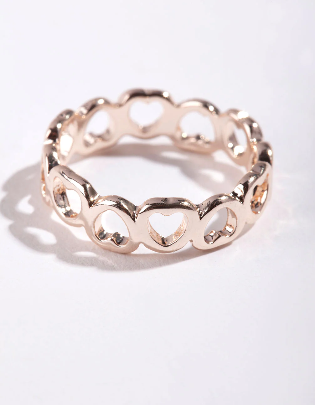 Rose Gold Heart Band Ring - Image 5