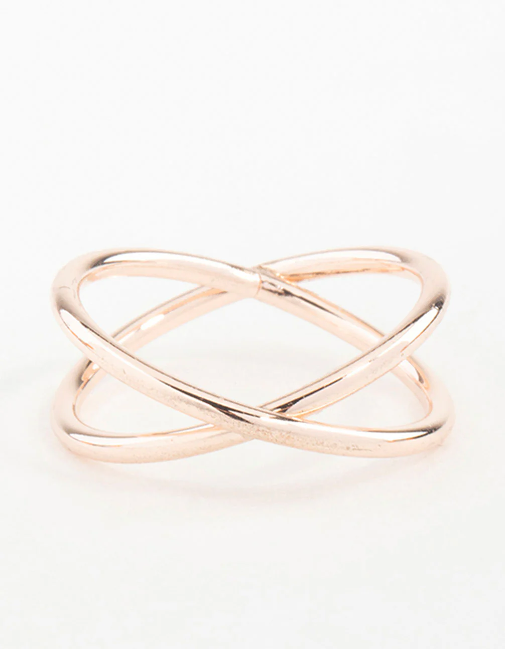 Rose Gold Cross Over Ring - Image 3
