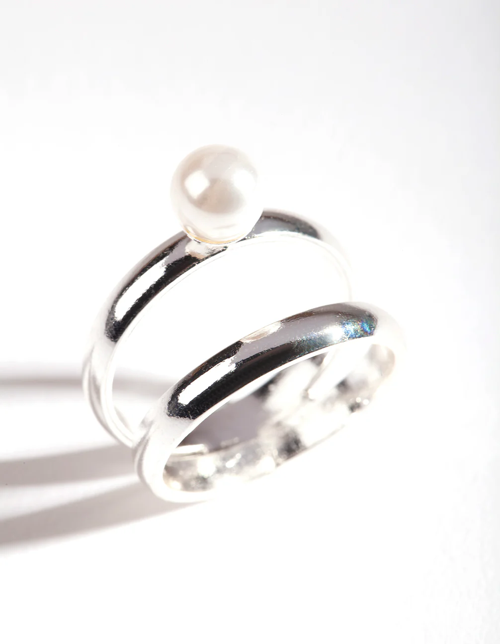 Silver Double Pearl Ring - Image 2