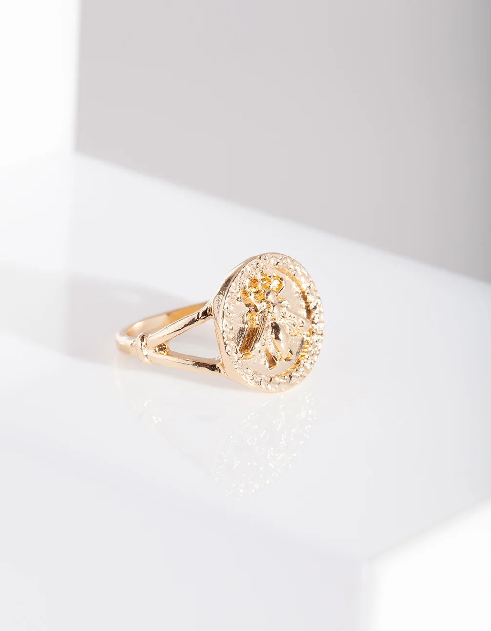 Gold Bee Coin Ring - Image 2