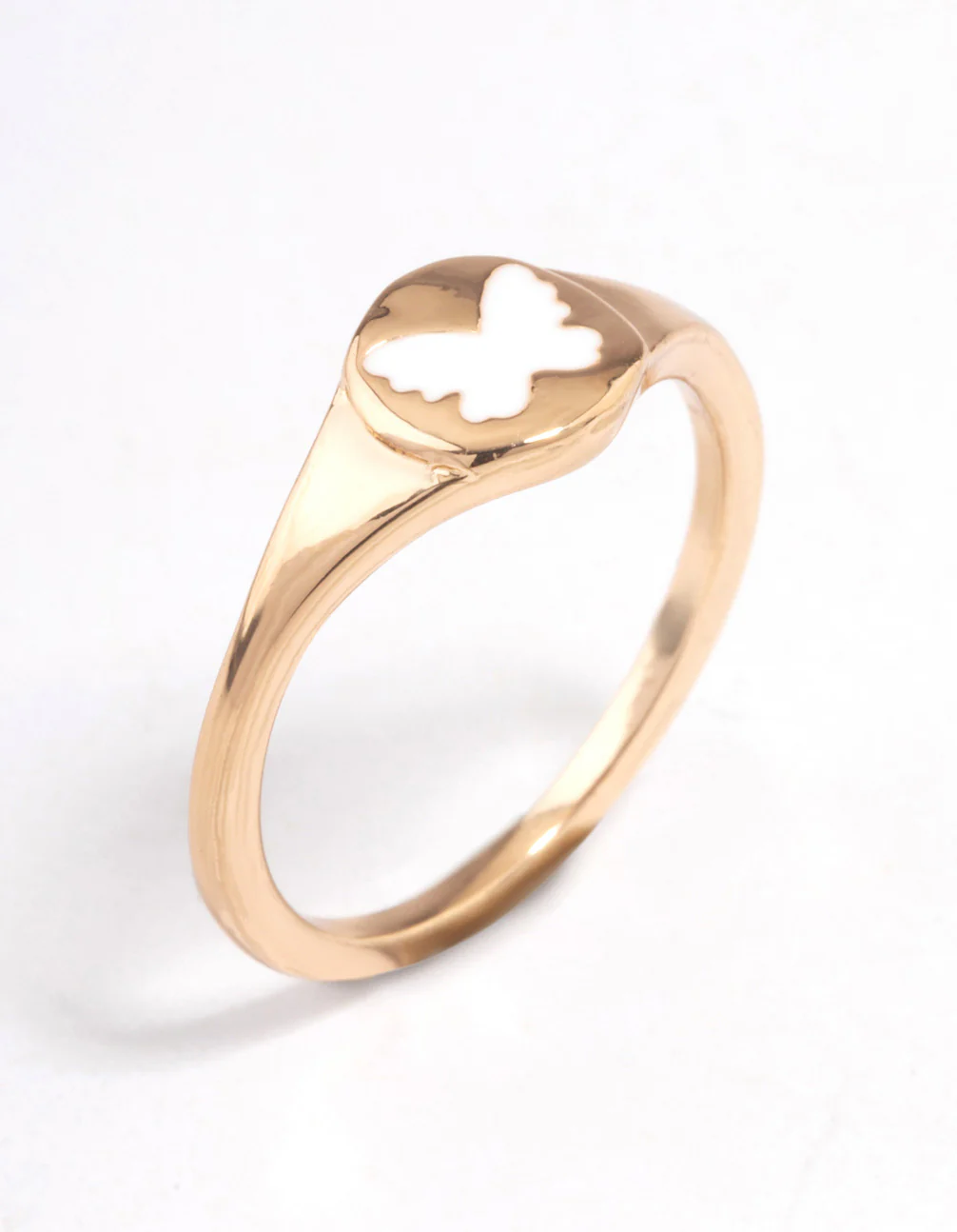 Gold Butterfly Signet Ring - Image 2
