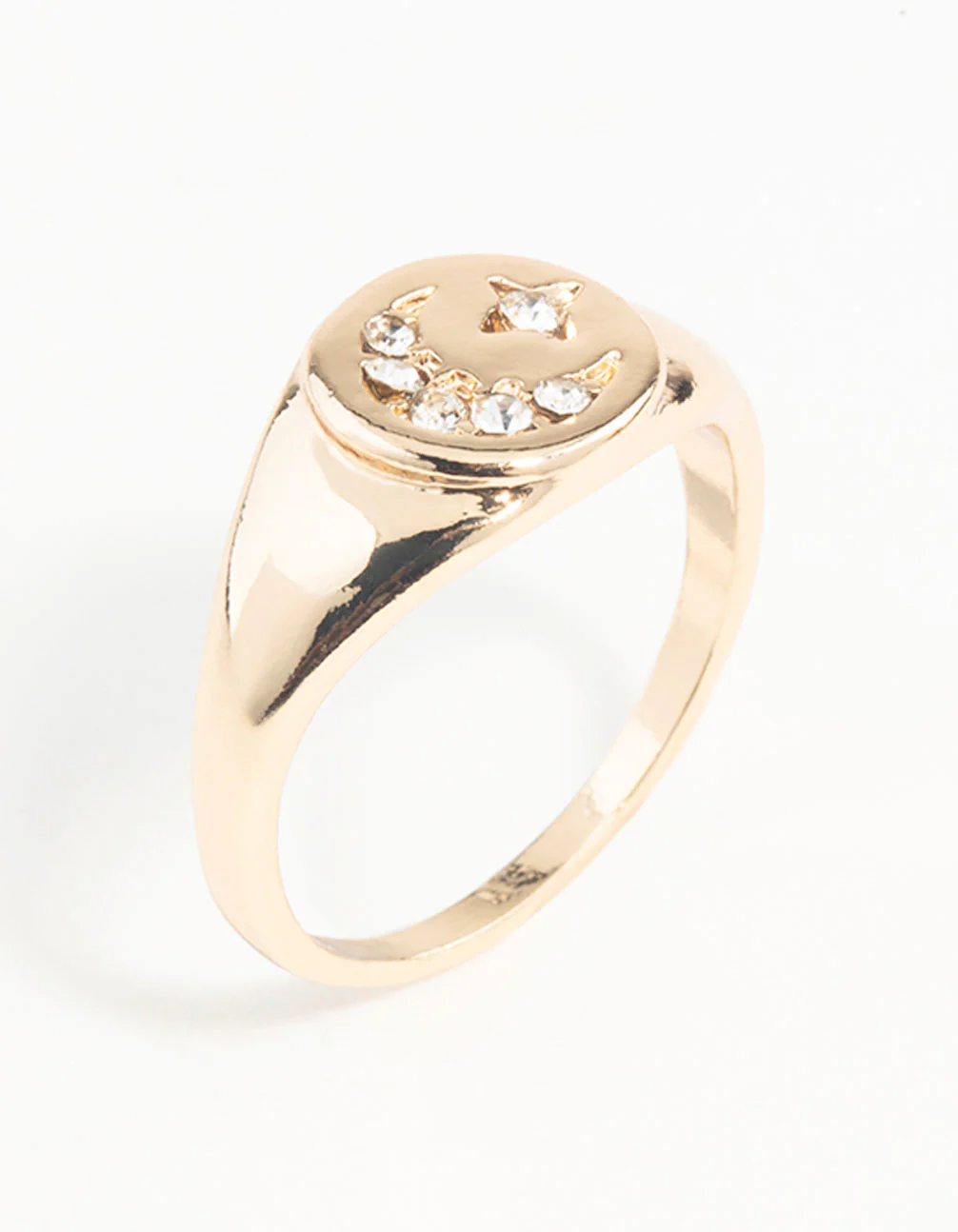 Gold Celestial Diamante Moon Ring - Image 2