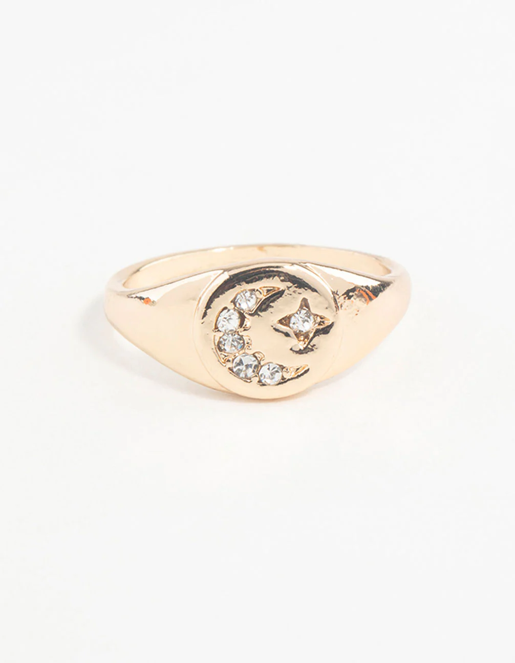 Gold Celestial Diamante Moon Ring - Image 3