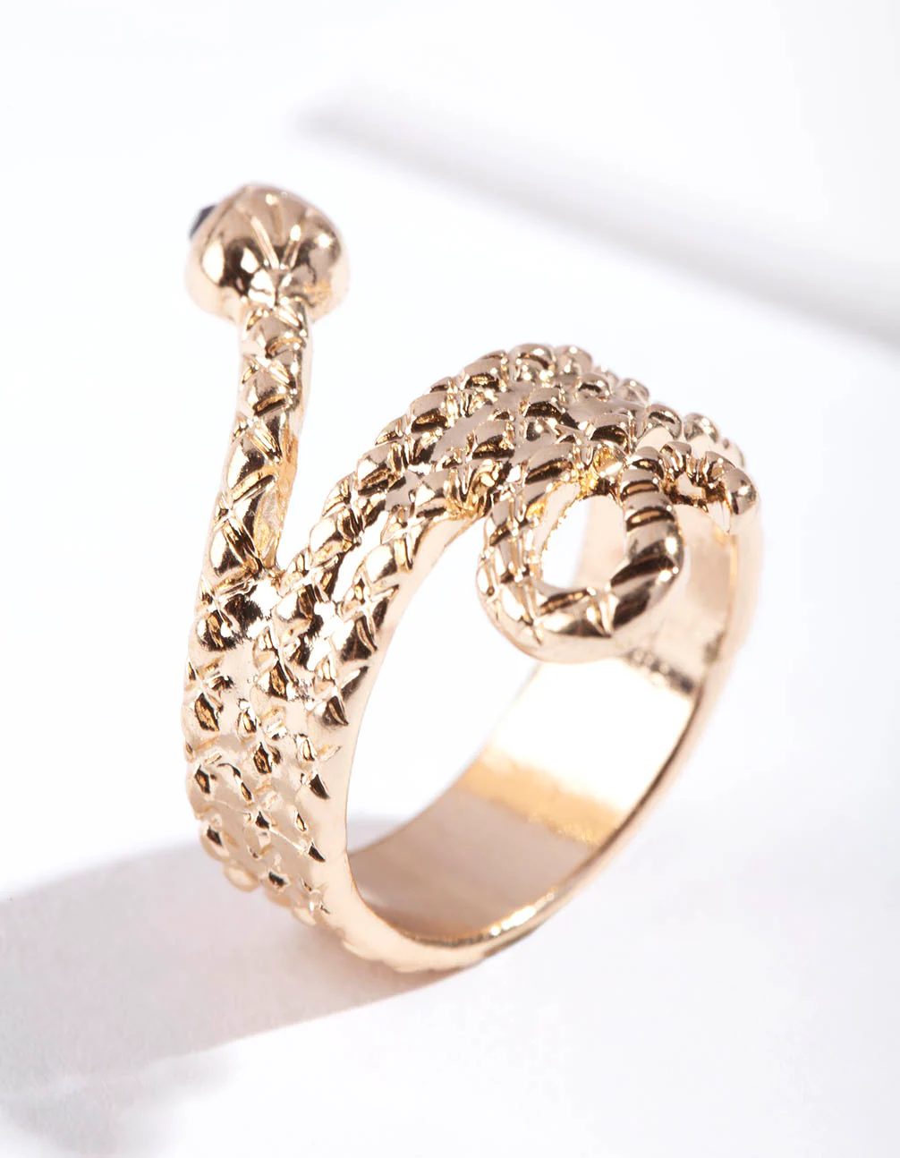 Gold Etched Snake Ring - Image 2