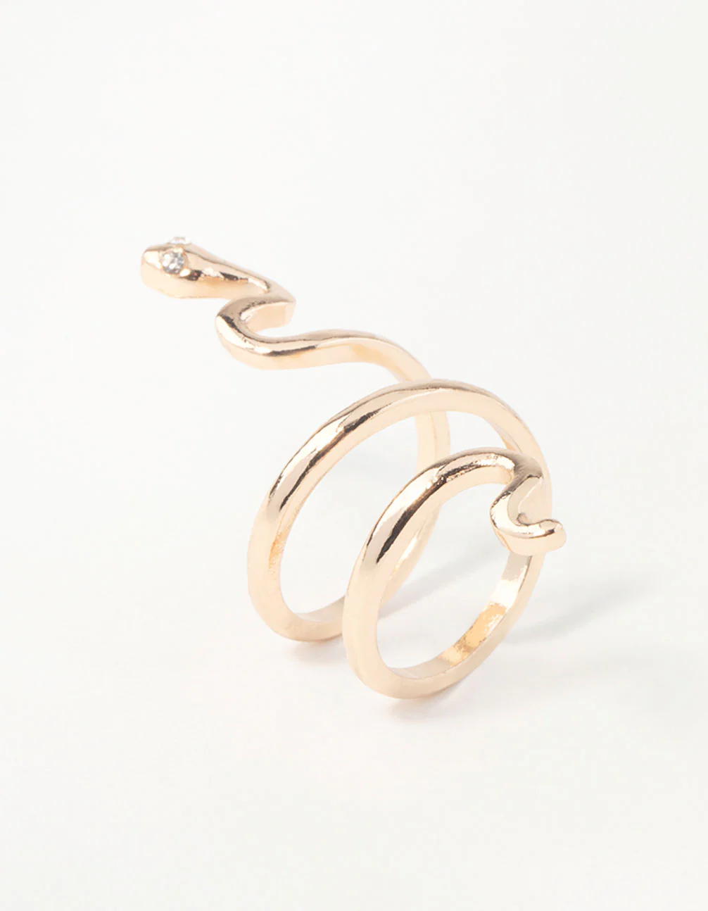 Gold Fine Sleek Snake Ring - Image 2