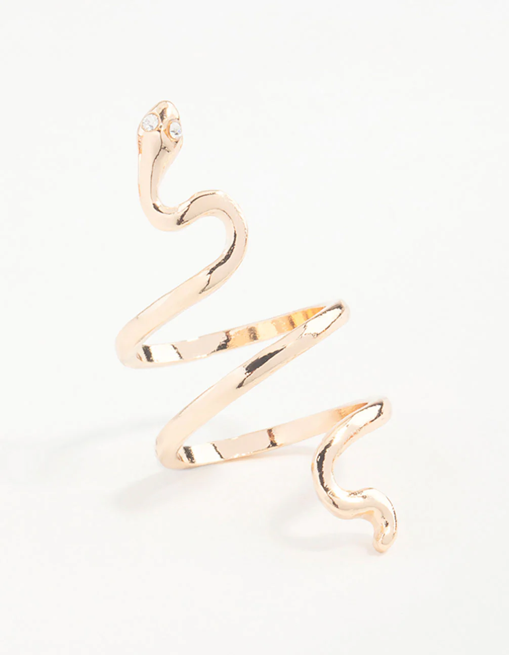 Gold Fine Sleek Snake Ring - Image 3