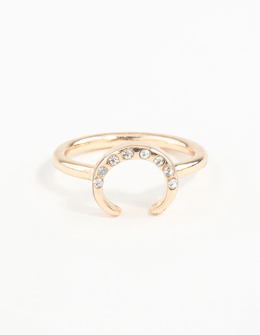 Gold Horseshoe Diamante Ring - Image 3
