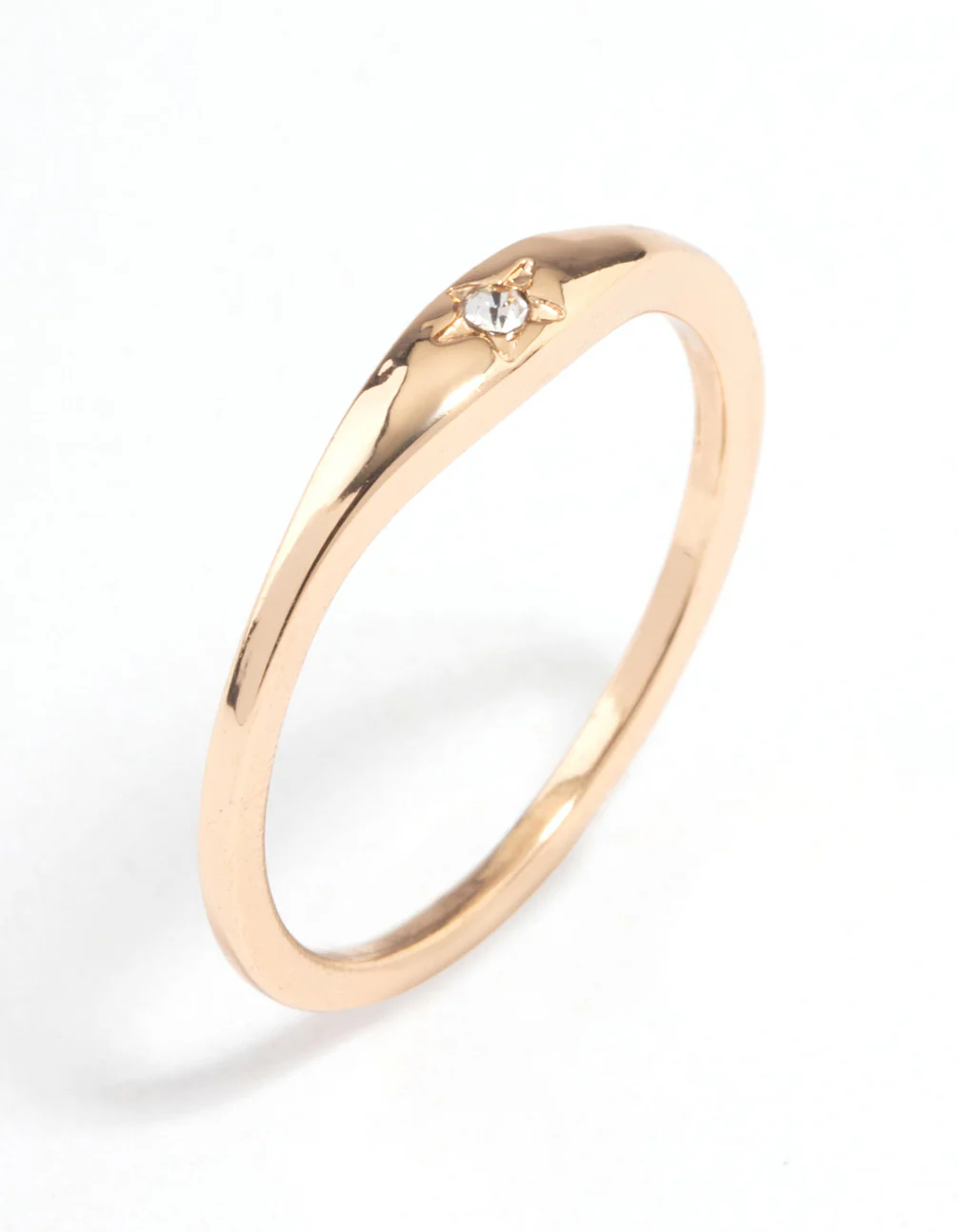 Gold Solitaire Tapered Ring - Image 2