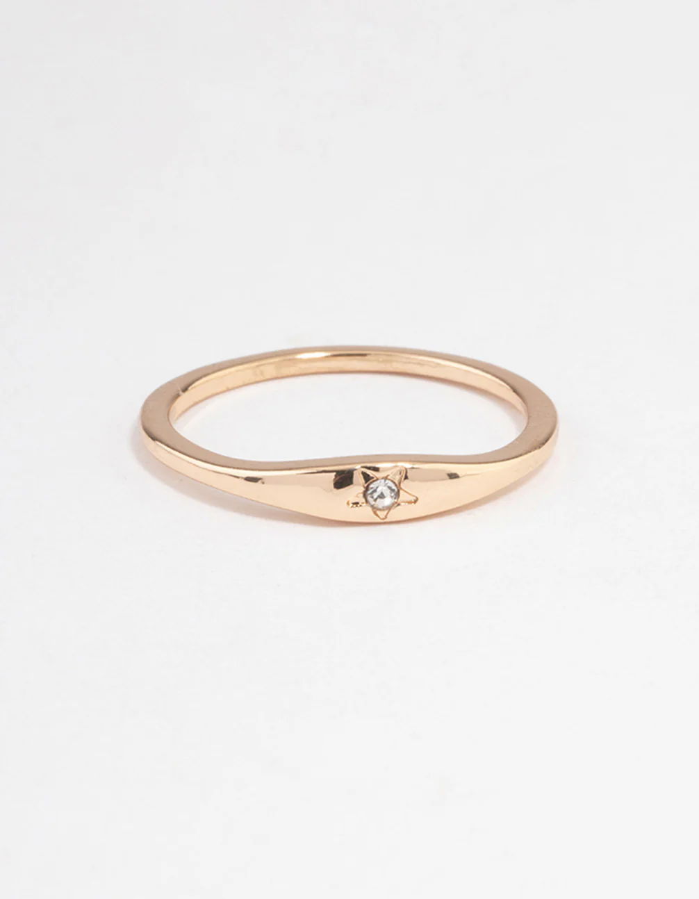 Gold Solitaire Tapered Ring - Image 3