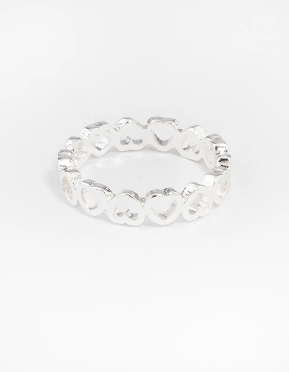 Silver Alternating Heart Ring