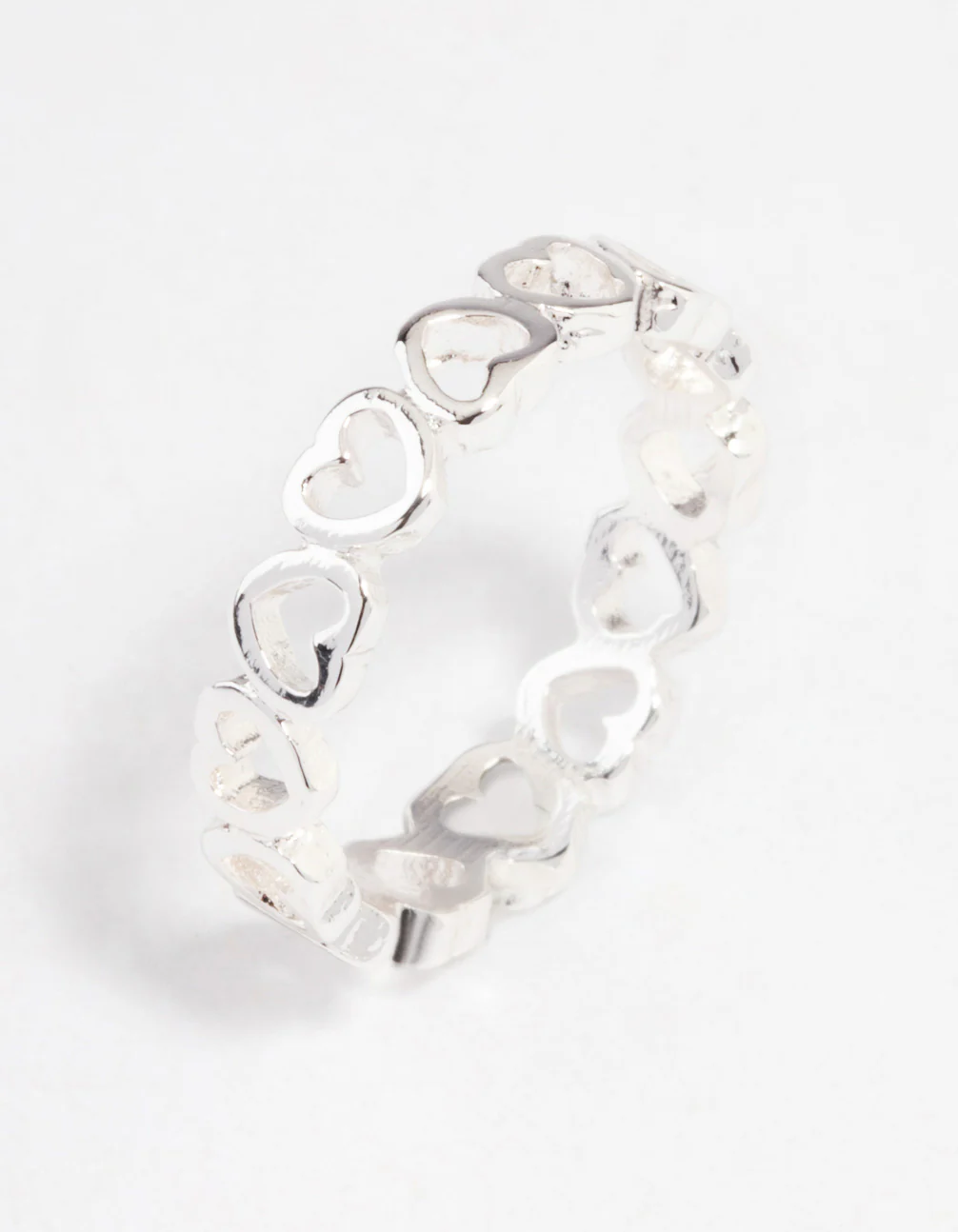 Silver Alternating Heart Ring - Image 2
