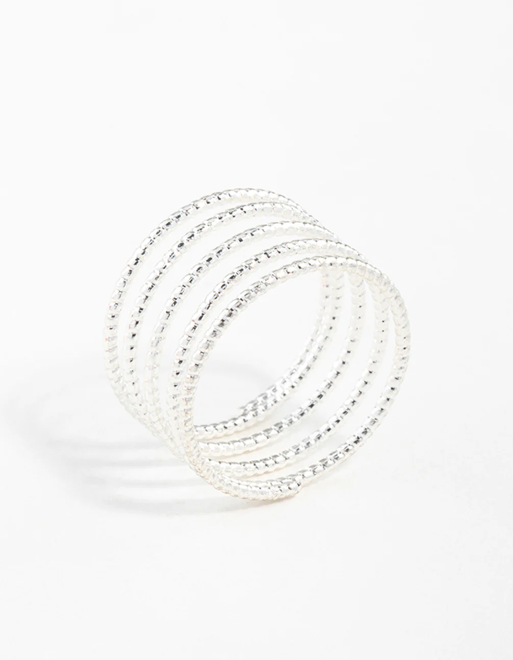 Silver Diamond Cut Spiral Ring - Image 2