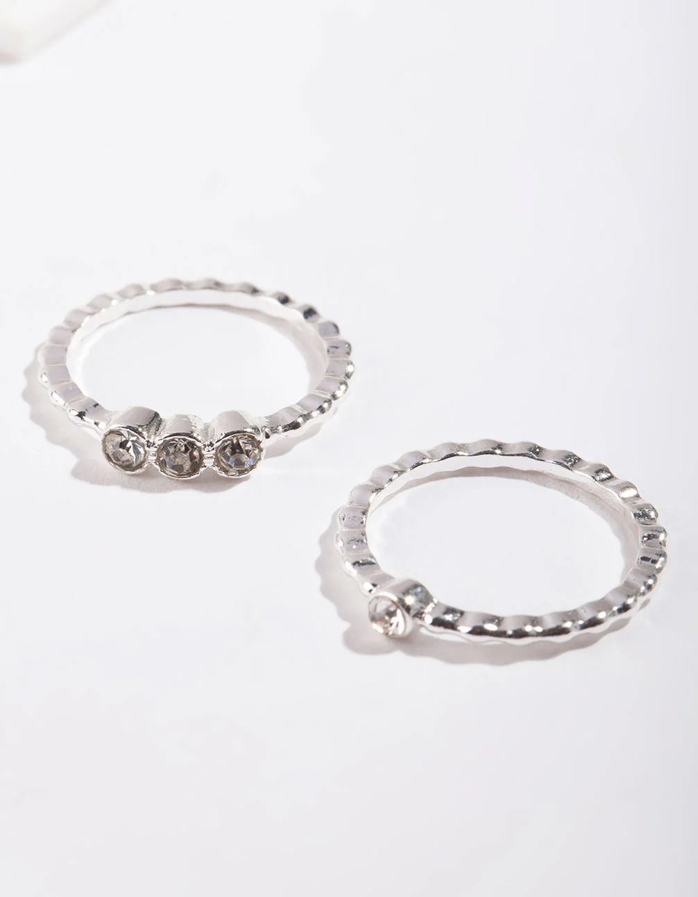 Silver Dotted Ring Stack - Image 4
