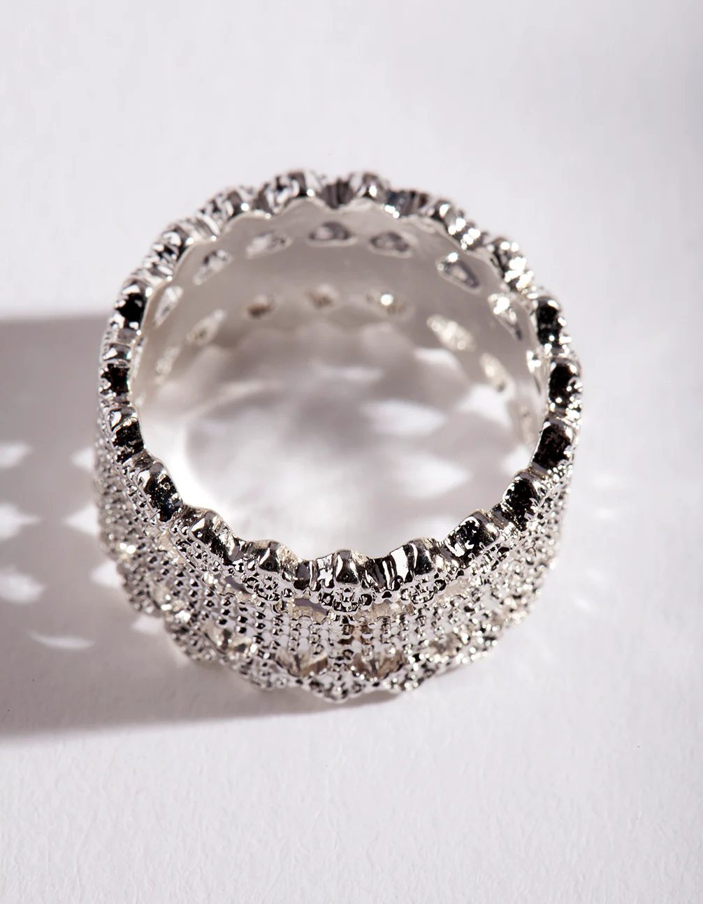 Silver Lace Detail Ring - Image 2