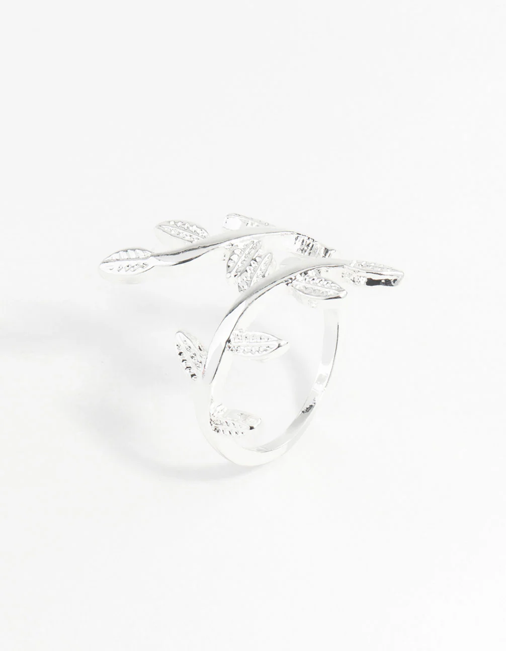 Silver Leaf Double Band Ring - Image 2