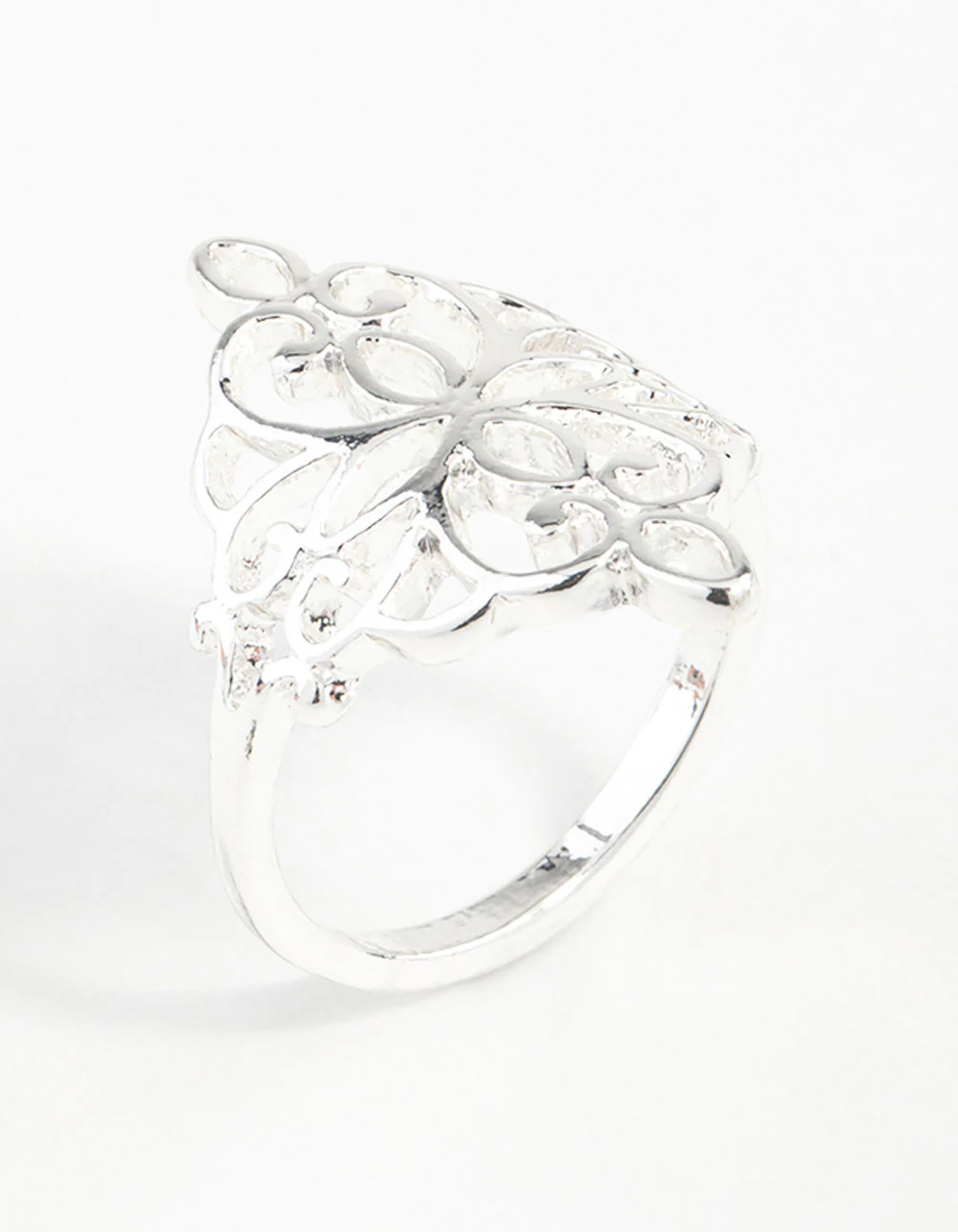 Silver Metal Filigree Ring - Image 2