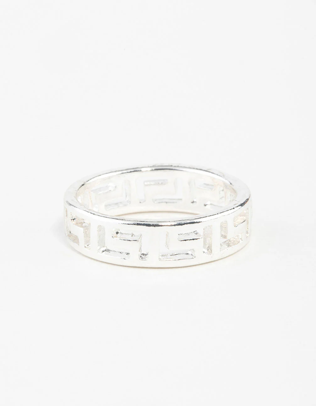 Silver Geometric Ring - Image 3