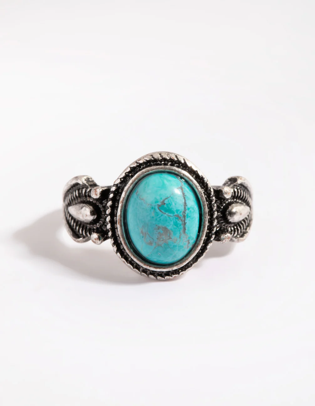 Antique Silver Semi-Precious Stone Ring - Image 2