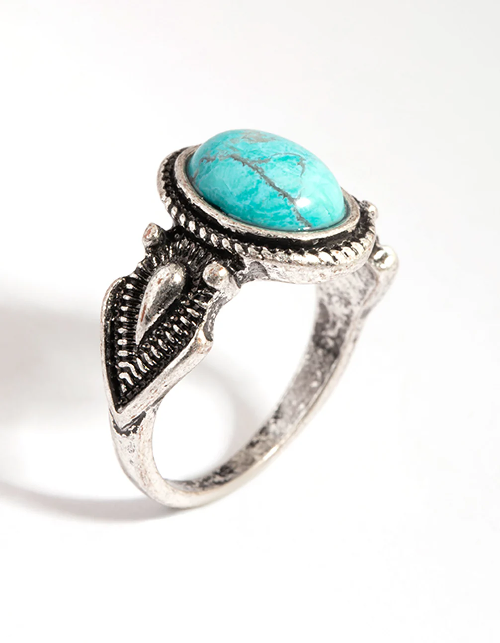 Antique Silver Semi-Precious Stone Ring - Image 3