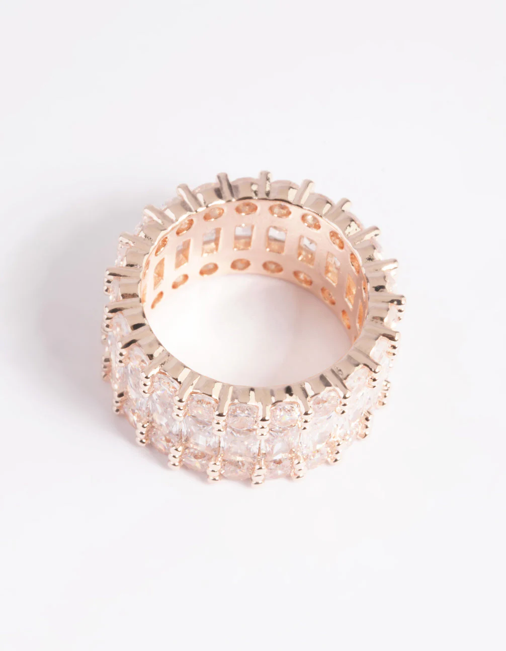 Rose Gold Cubic Zirconia Baguette Ring - Image 2