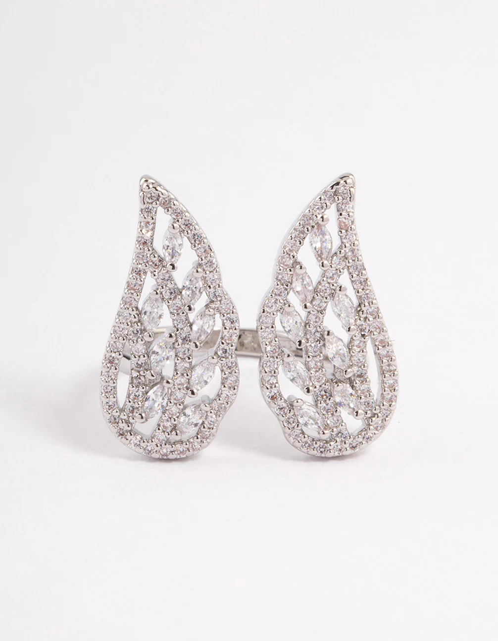 Silver Angelic Cubic Zirconia Wing Ring - Image 3
