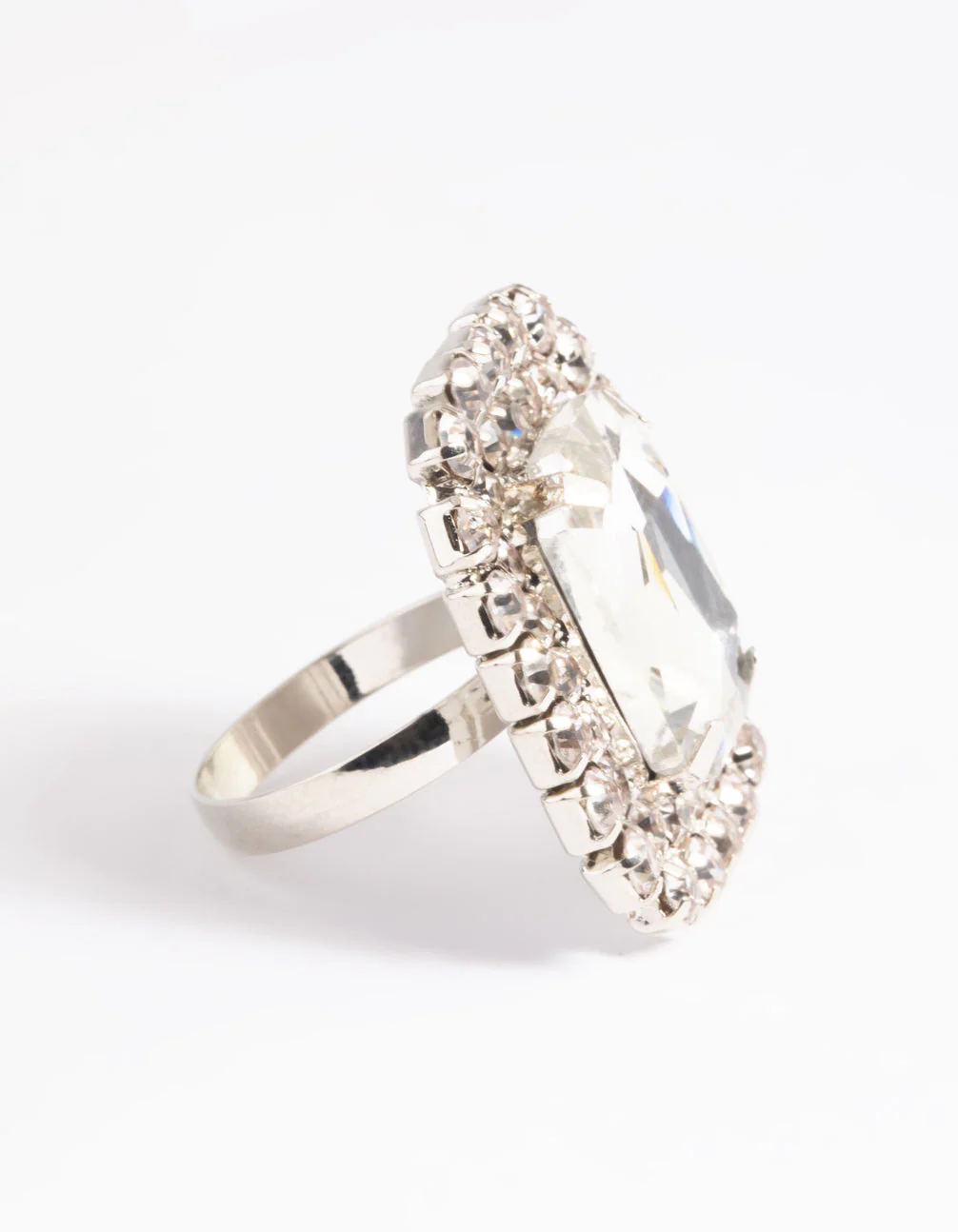 Silver Square Statement Stone Ring - Image 4