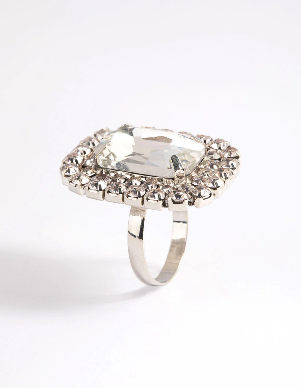 Silver Square Statement Stone Ring - Image 5