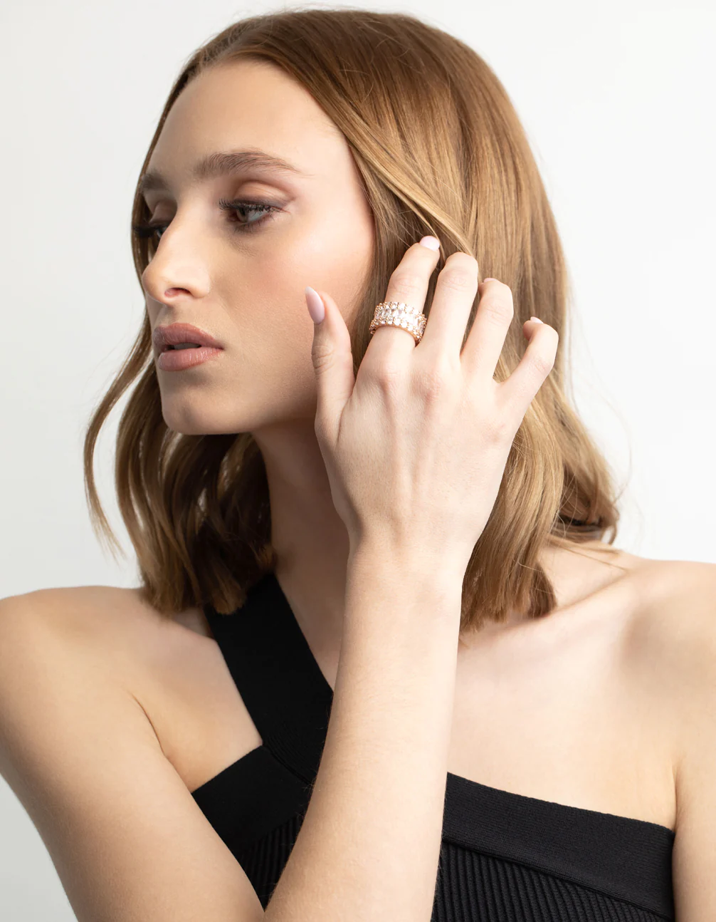 Gold Cubic Zirconia Baguette Ring - Image 3