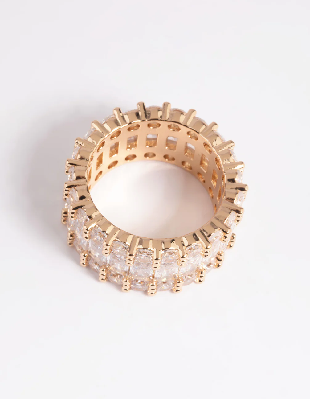 Gold Cubic Zirconia Baguette Ring - Image 4