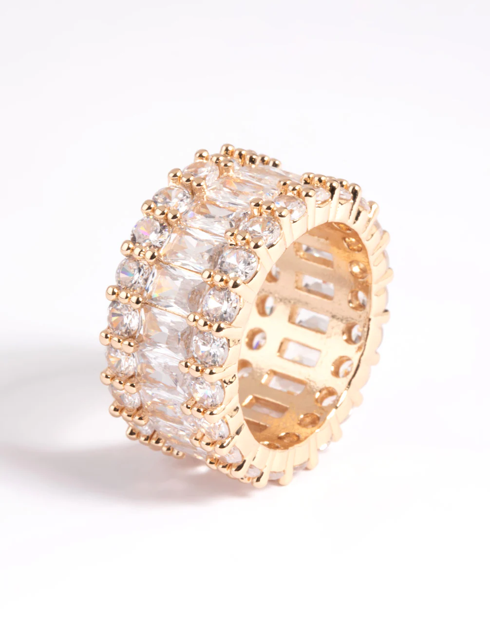Gold Cubic Zirconia Baguette Ring - Image 5