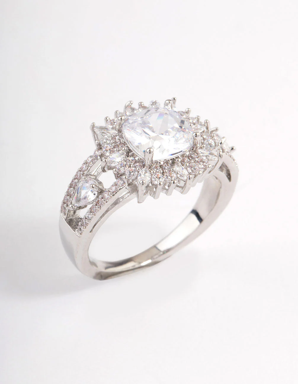 Silver Cushion Halo Ring - Image 2
