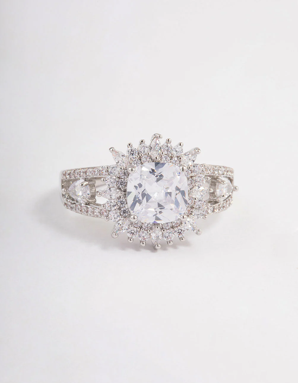 Silver Cushion Halo Ring - Image 3