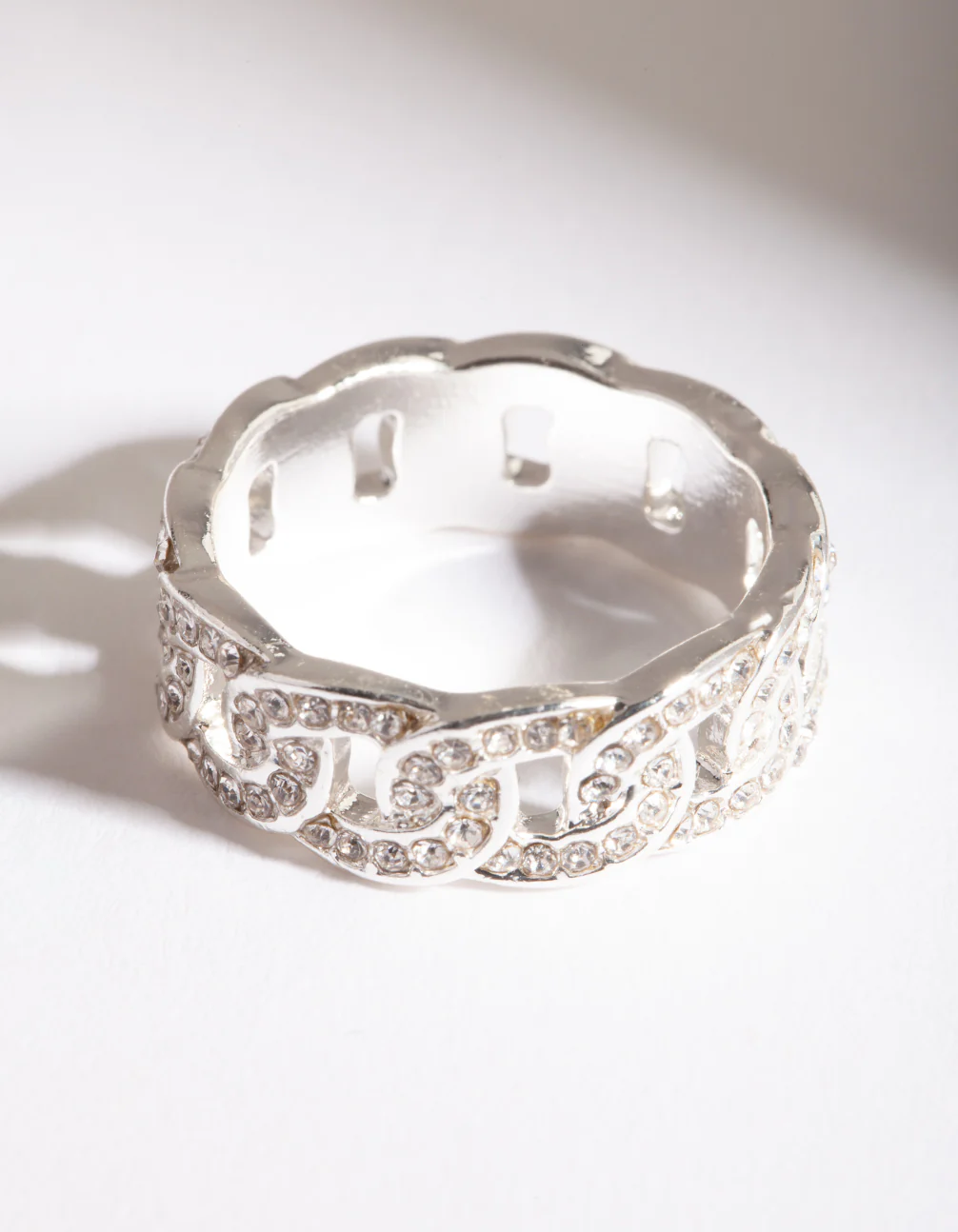 Silver Diamante Chain Ring - Image 4