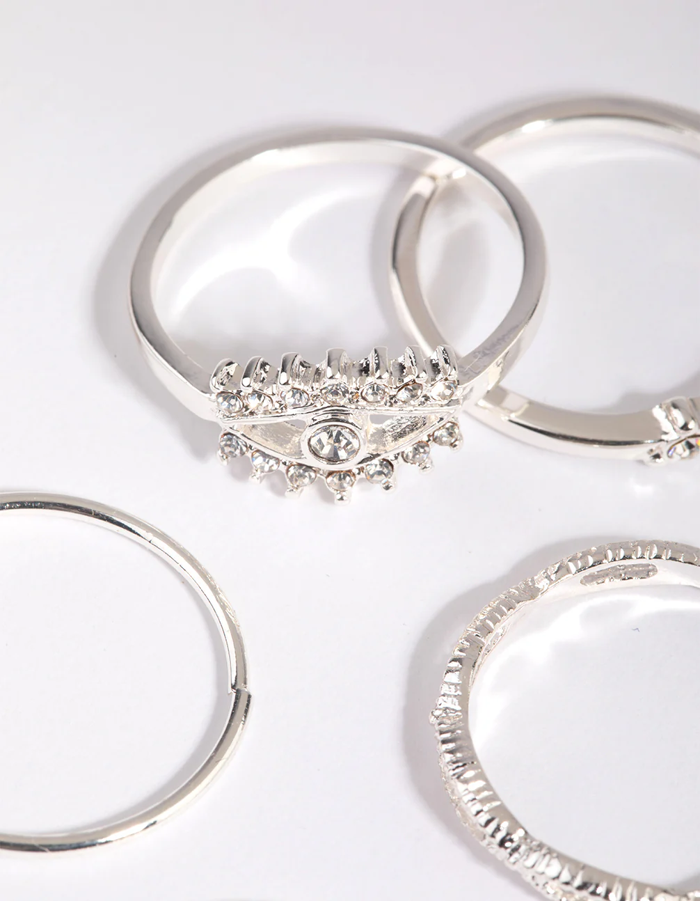 Silver Evil Eye Ring 5-Pack - Image 3