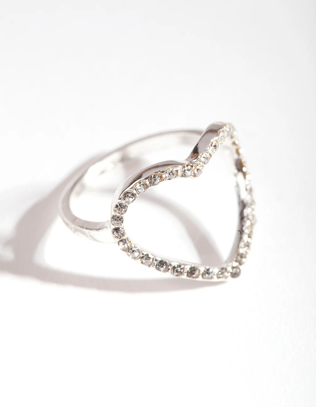 Silver Fine Open Heart Ring - Image 2