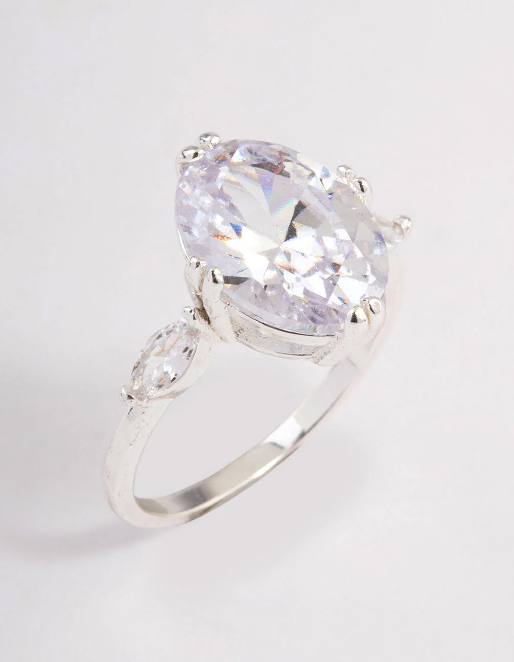 Silver Grand Oval Marquise Ring - Image 2