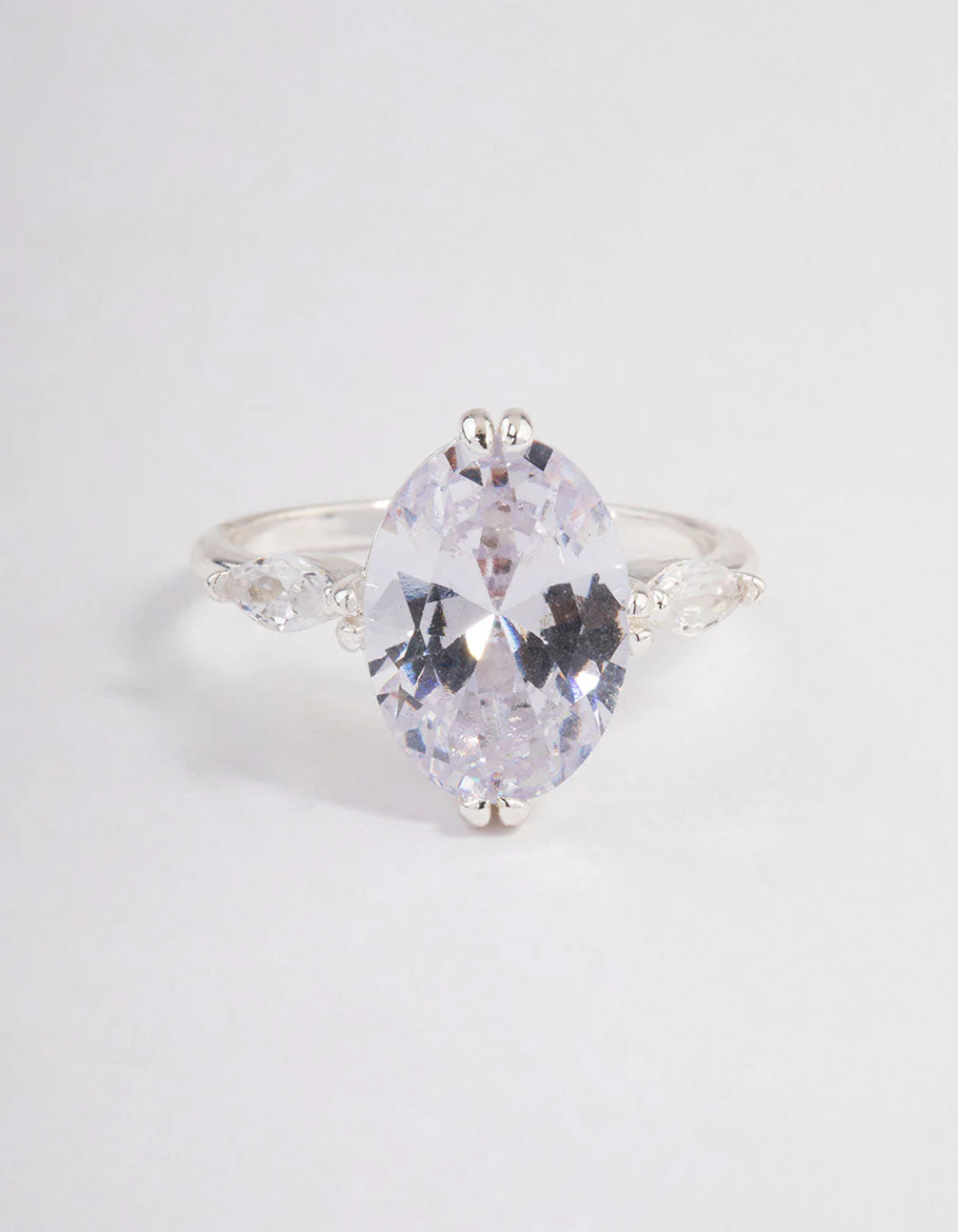 Silver Grand Oval Marquise Ring - Image 3