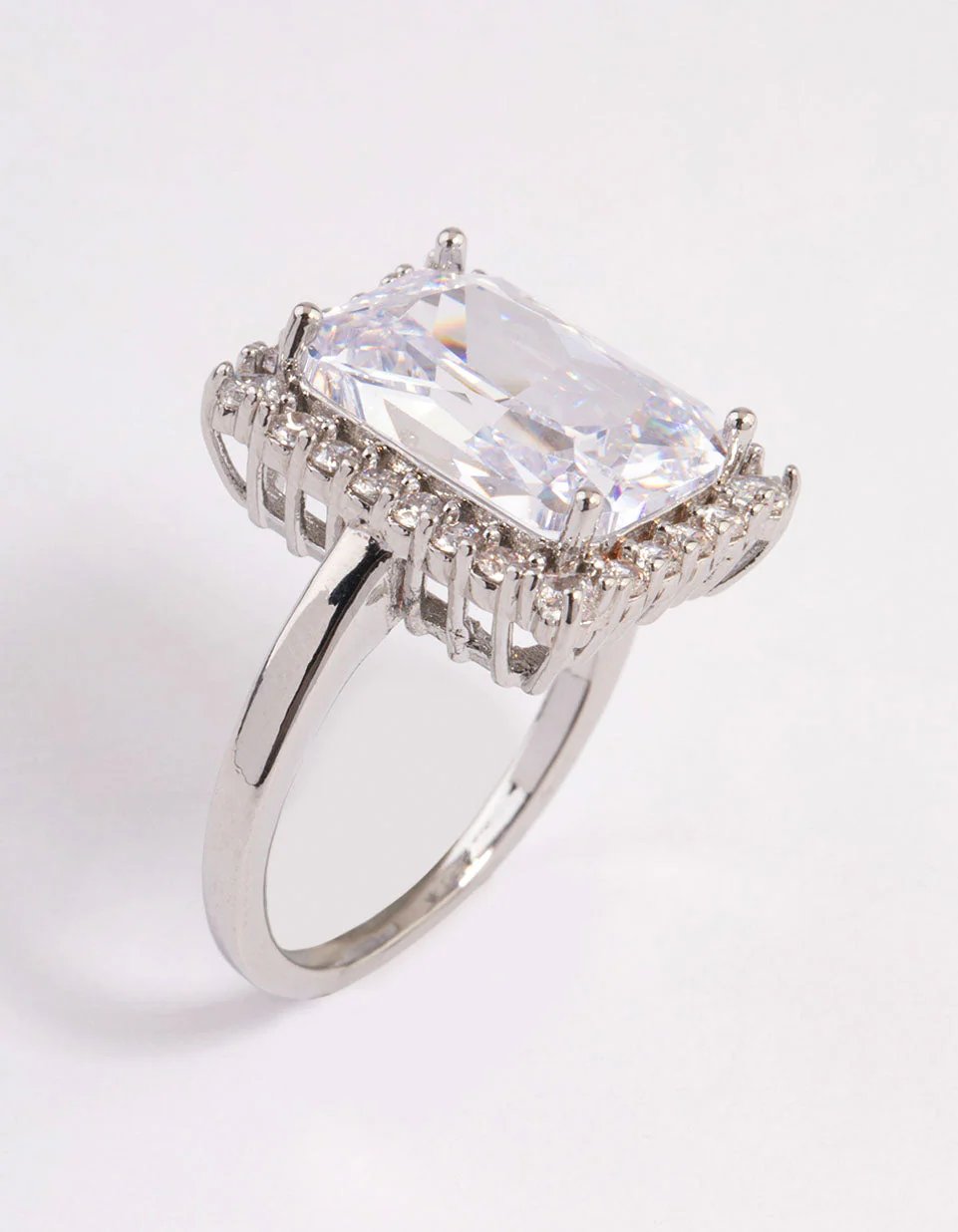 Silver Squared Halo Ring - Image 2