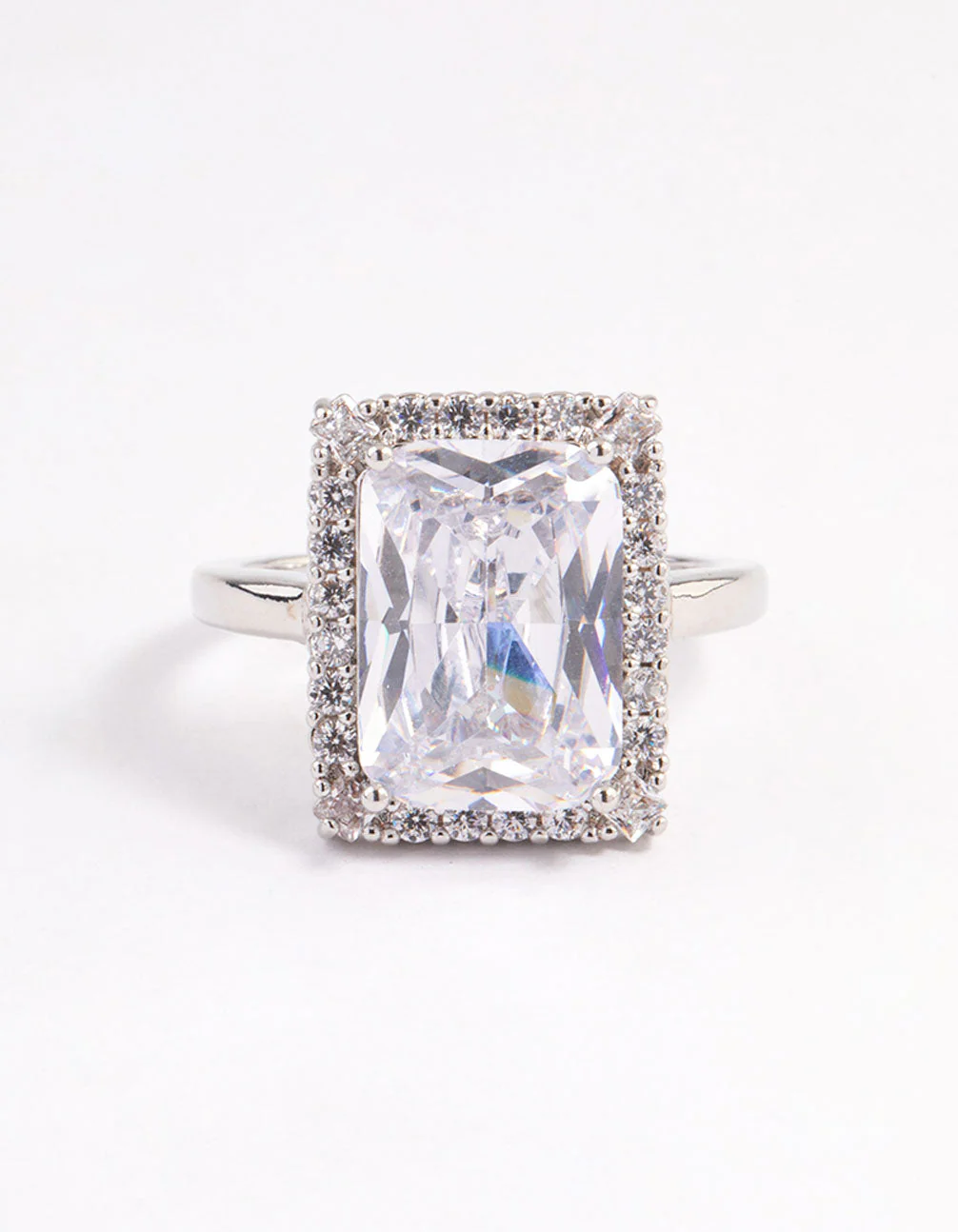 Silver Squared Halo Ring - Image 3