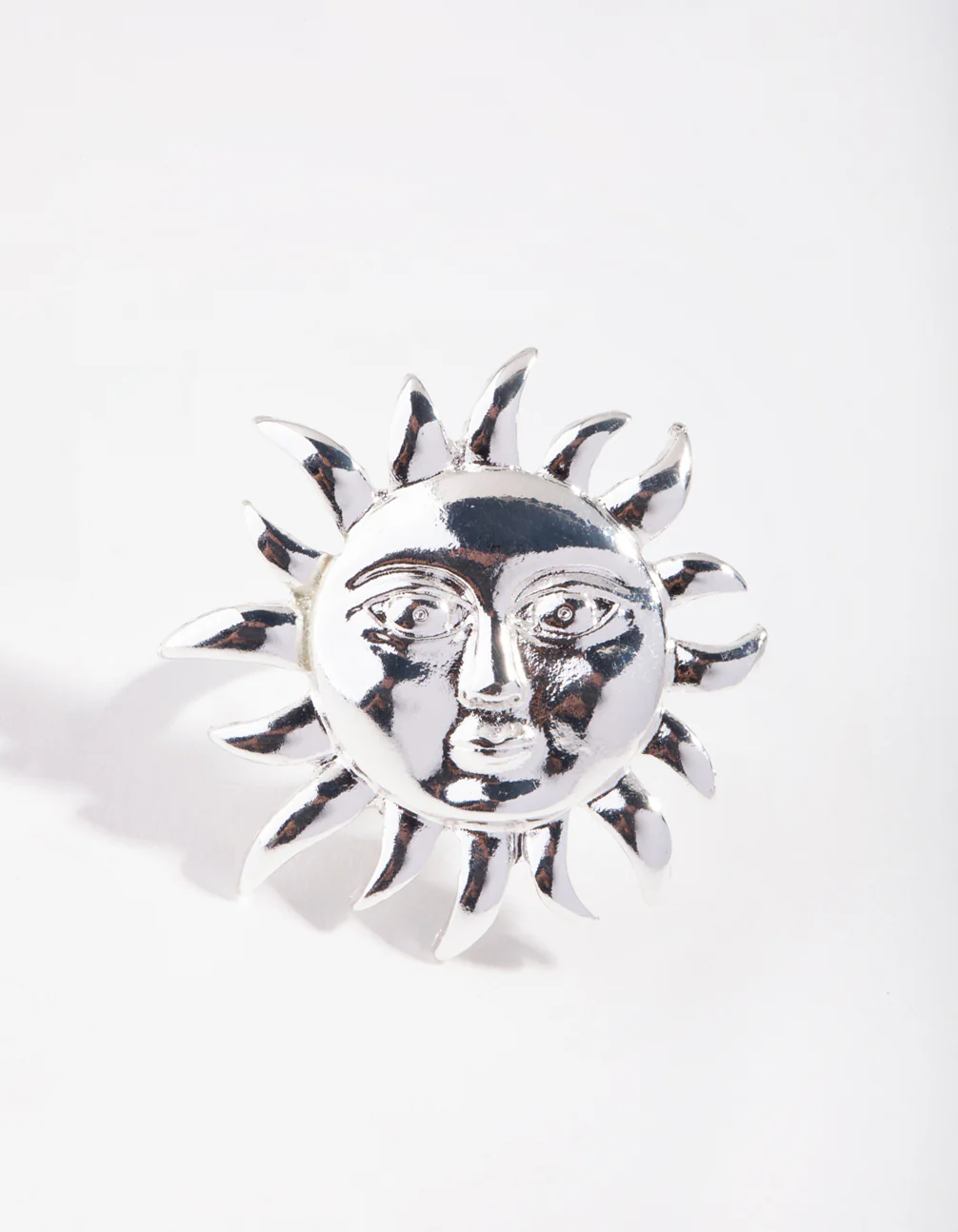 Silver Sun Face Ring - Image 2