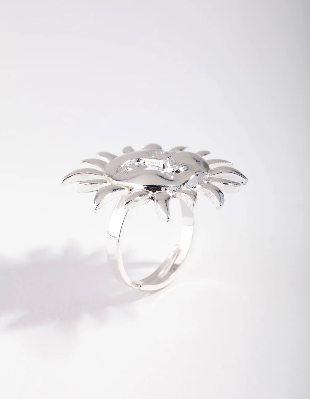 Silver Sun Face Ring - Image 3