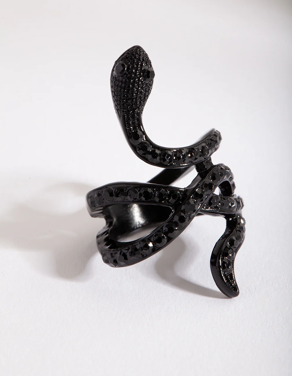 Black Diamante Snake Ring - Image 2