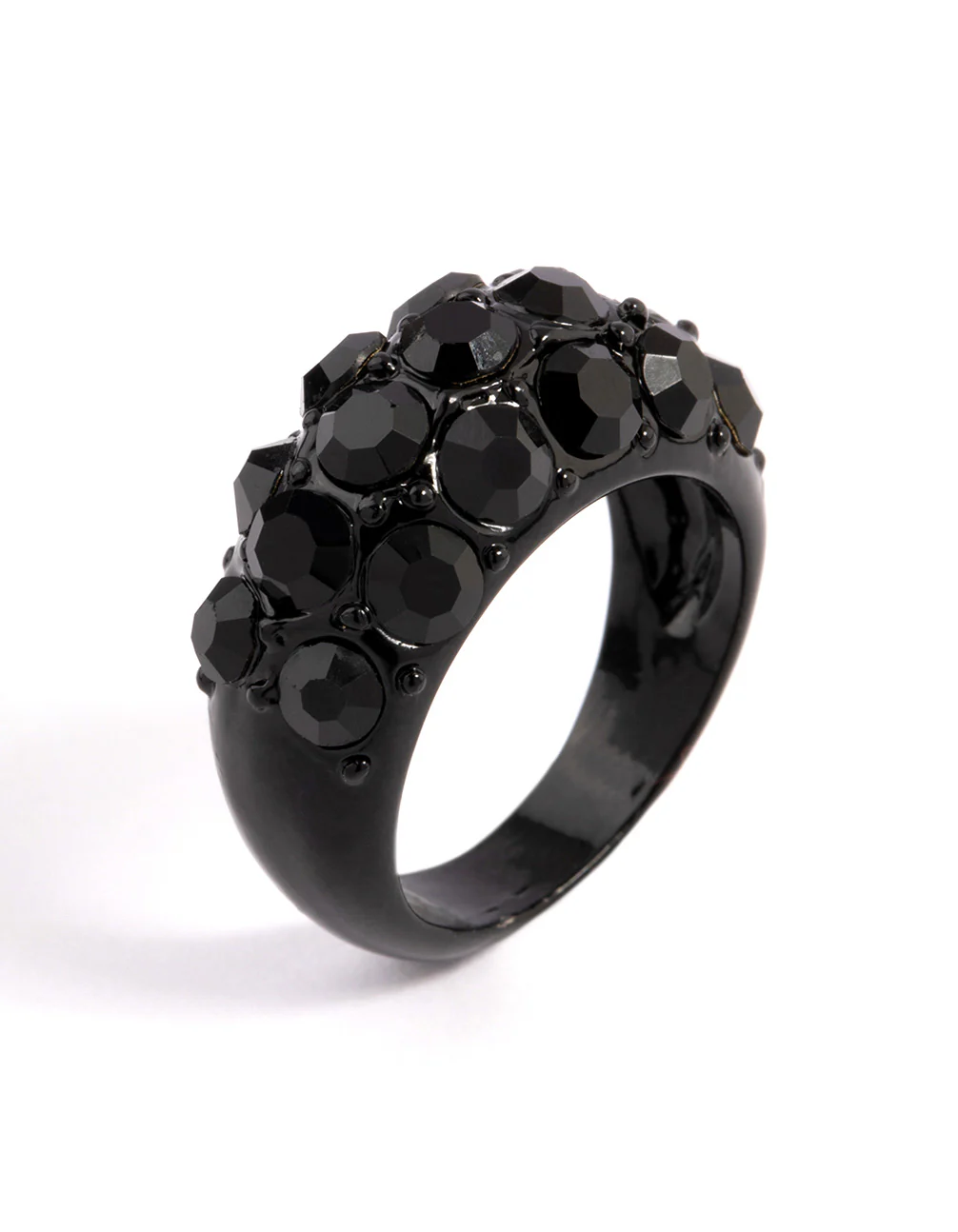 Coated Black Pebble Stone Ring - Image 2