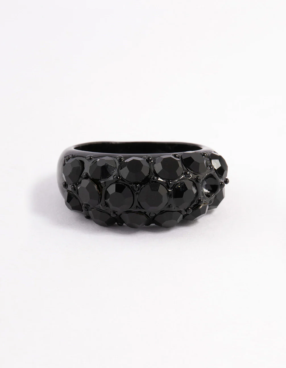 Coated Black Pebble Stone Ring - Image 3