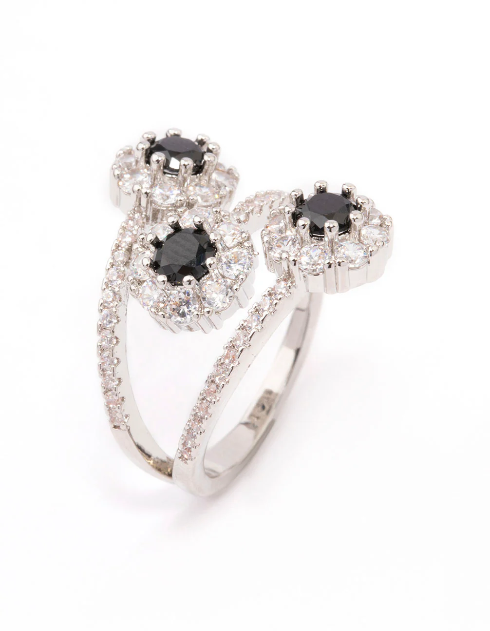 Black Round Triple Tier Ring - Image 2
