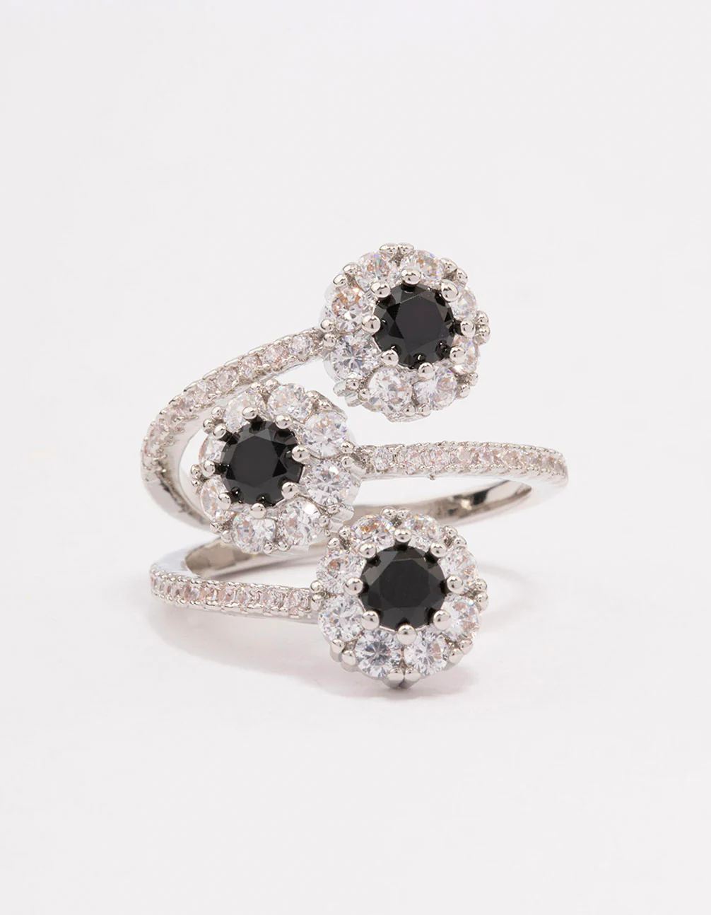 Black Round Triple Tier Ring - Image 3