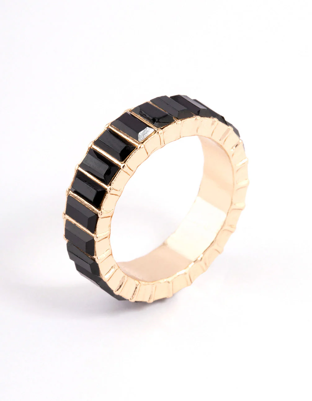 Black Baguette Band Ring - Image 2